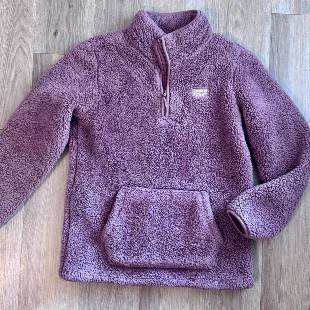 Reebok Purple Fleece Quarter Zip Girls Size Large (14/16) Women's Small